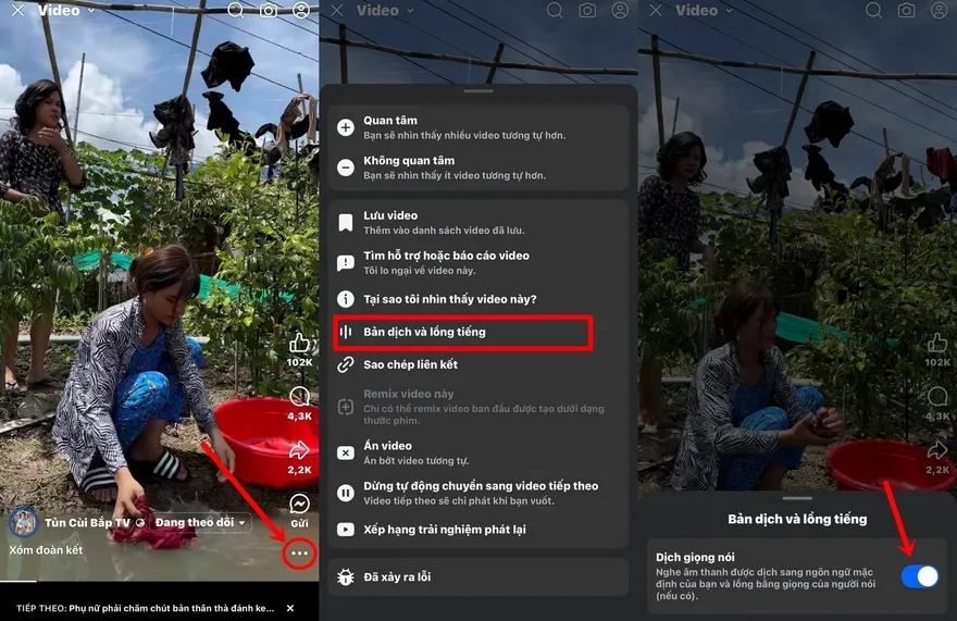 Cách tắt dịch tự động trên video Facebook