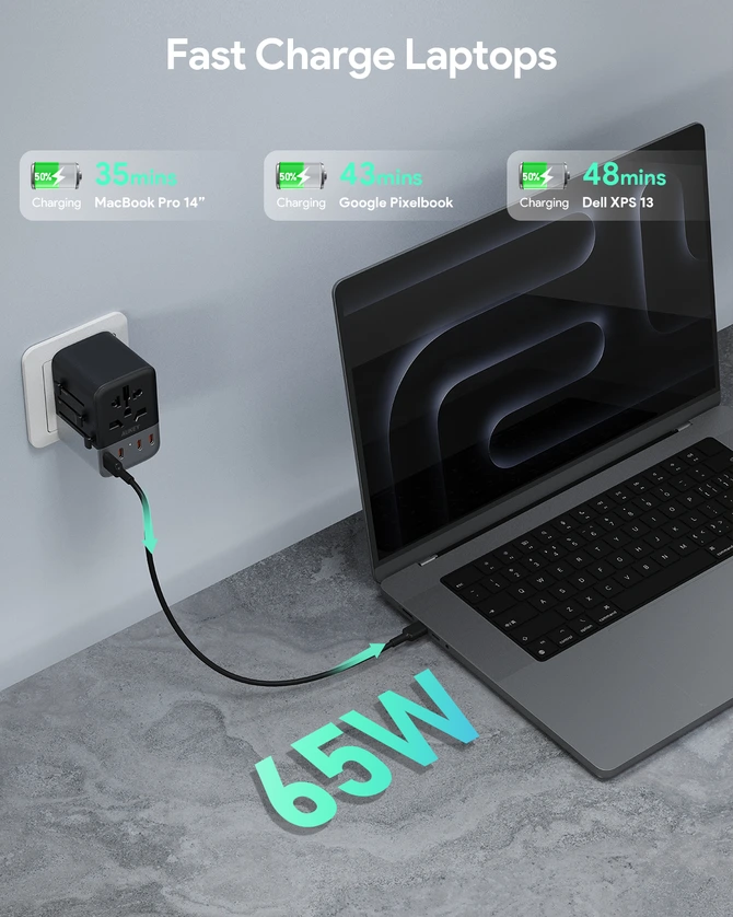 Sạc đa năng Aukey PD65W nhiều cổng PA-TA08A