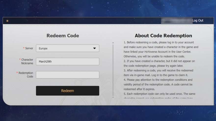 code Honkai Star Rail mới nhất 2025