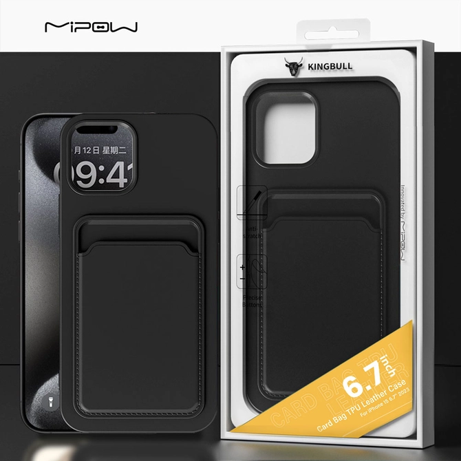 Ốp lưng iPhone 15 Pro Max Mipow Card Bag TPU Leather
