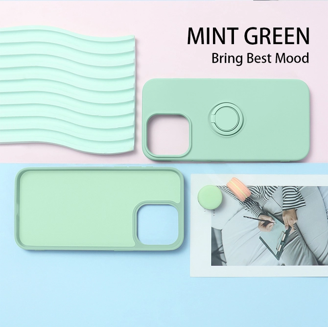 Ốp lưng iPhone 15 Pro Max Mipow Ring Stand TPU Leather