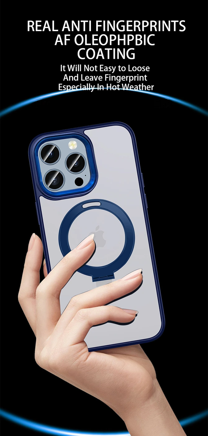 Ốp lưng Magsafe iPhone 15/14 Mipow Stand 2in1 Transparent