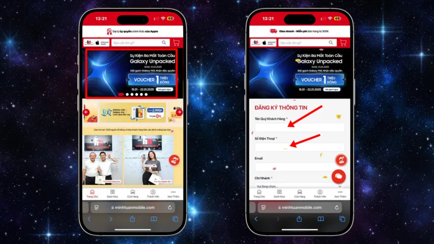 Hướng dẫn đăng ký nhận thông tin Galaxy Unpacked 2025