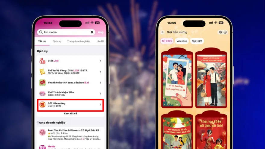 Lì xì online bằng MoMo