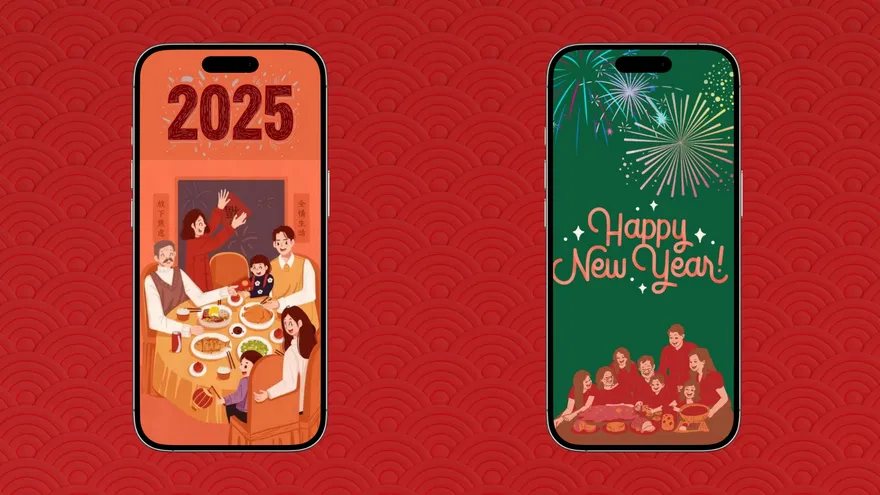 Lưu ngay bộ hình nền Tết Ất Tỵ 2025