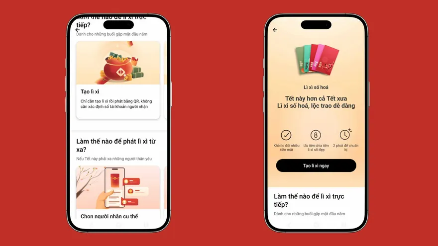 Gửi lì xì qua ứng dụng ngân hàng