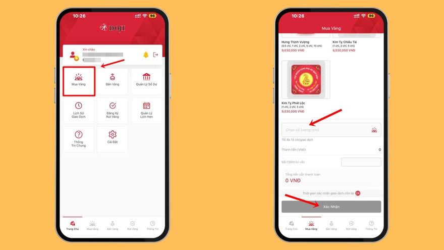 Cách mua vàng online ngày vía Thần Tài