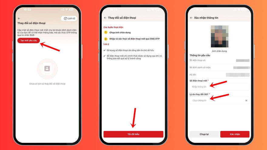 Hướng dẫn đổi số điện thoại trên VNeID