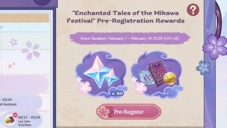 Hướng dẫn nhận full quà tặng miễn phí genshin impact 5.4