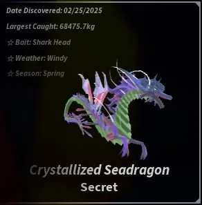 Cách bắt Crystallized Seadragon trong Fisch Roblox