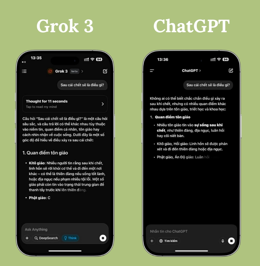So kè Grok 3 và ChatGPT