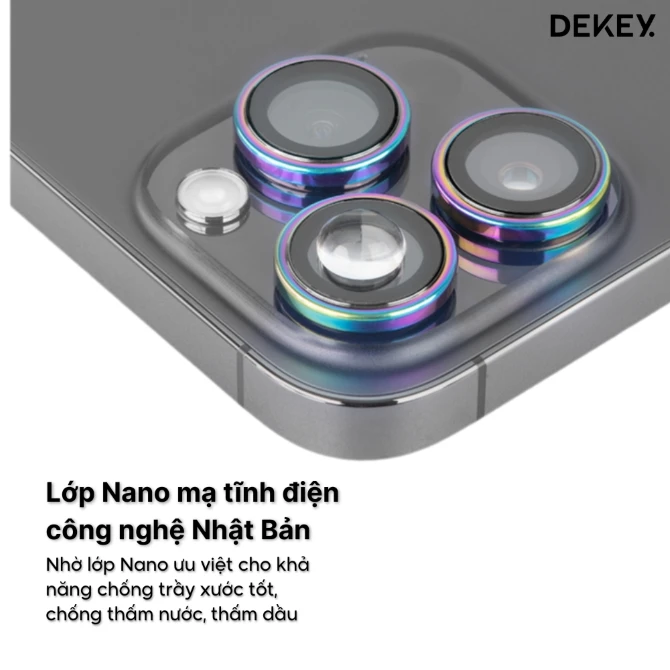 Dán bảo vệ camera iPhone 16 Pro16 Pro Max Dekey Signature