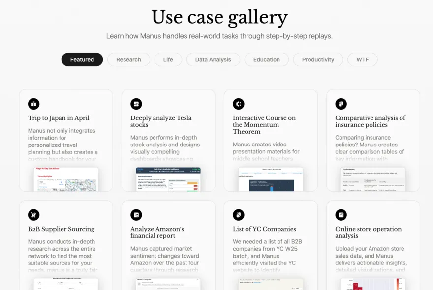 Manus AI: Tất cả tính năng đáng chú ý nhất