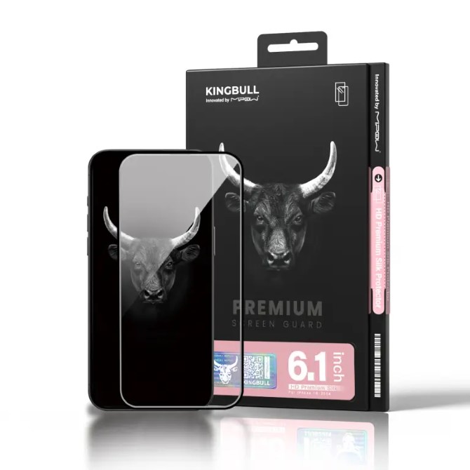 Cường lực iPhone 16 Plus/15 Plus Mipow Kingbull HD Premium Silk