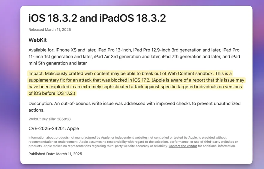 Đánh giá nhanh iOS 18.3.2: Cập nhật bảo mật quan trọng