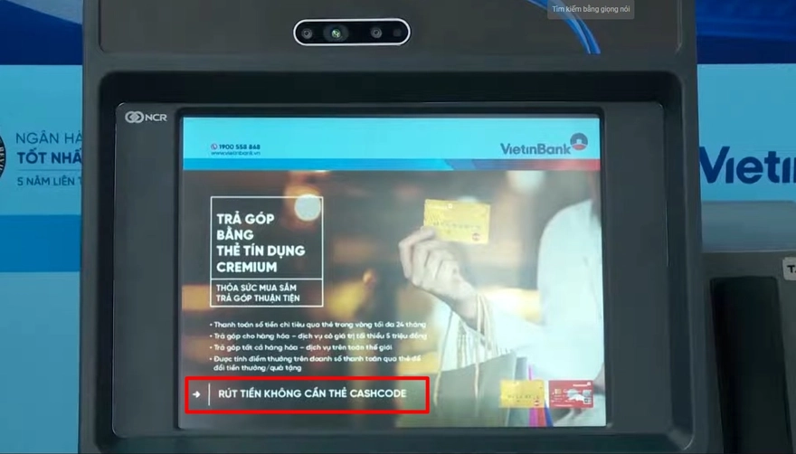 Cách rút tiền tại cây ATM bằng căn cước