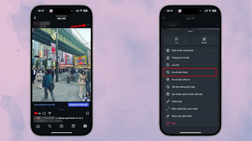 Mẹo ẩn lượt like bài viết trên Instagram