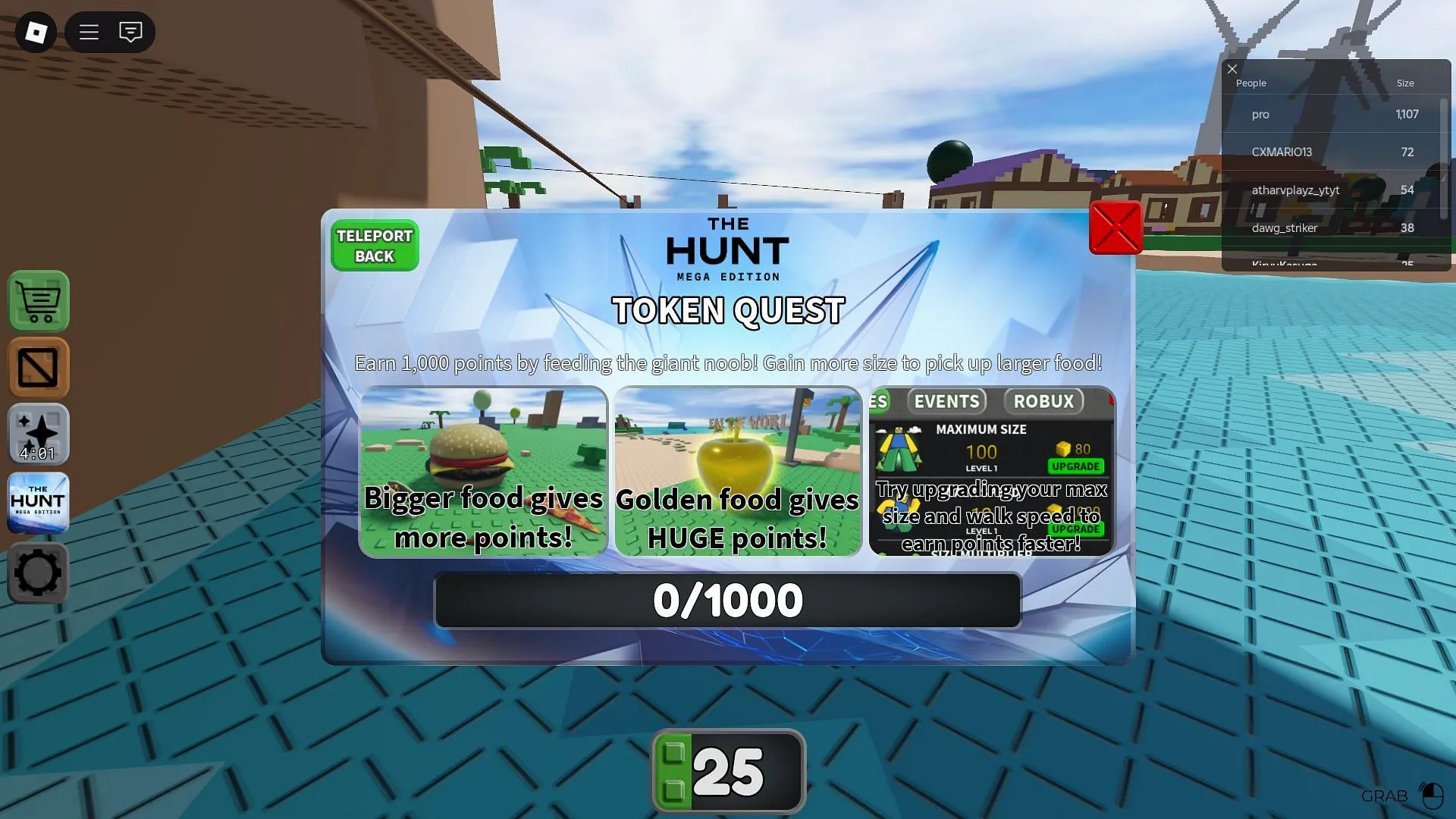 Hướng dẫn các nhiệm vụ Roblox The Hunt 2025