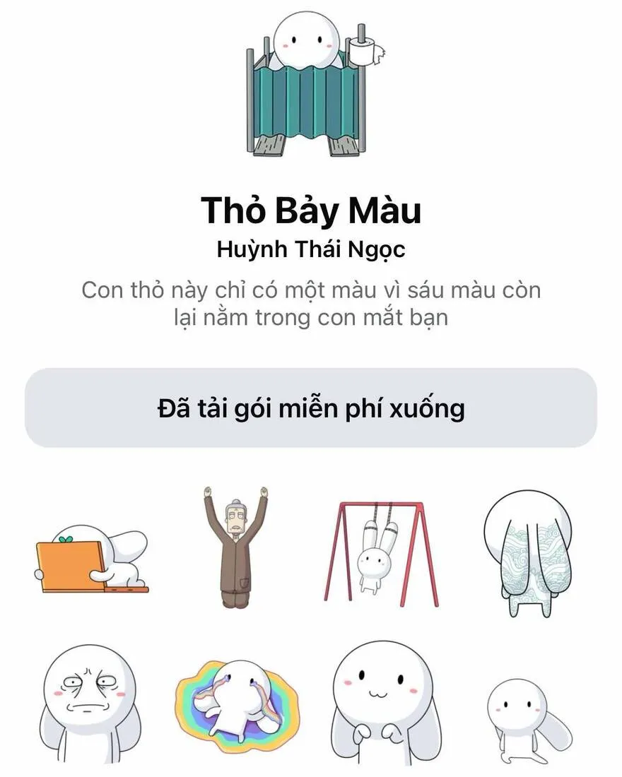 Cách tải và dùng nhãn dán Thỏ Bảy Màu trên Facebook
