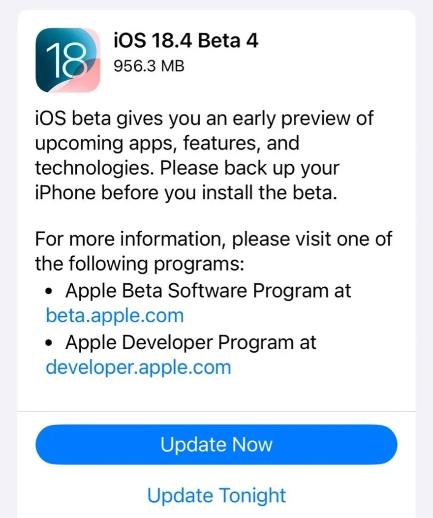 iPhone nào cần cập nhật iOS 18.4 Beta 4 vào lúc này?