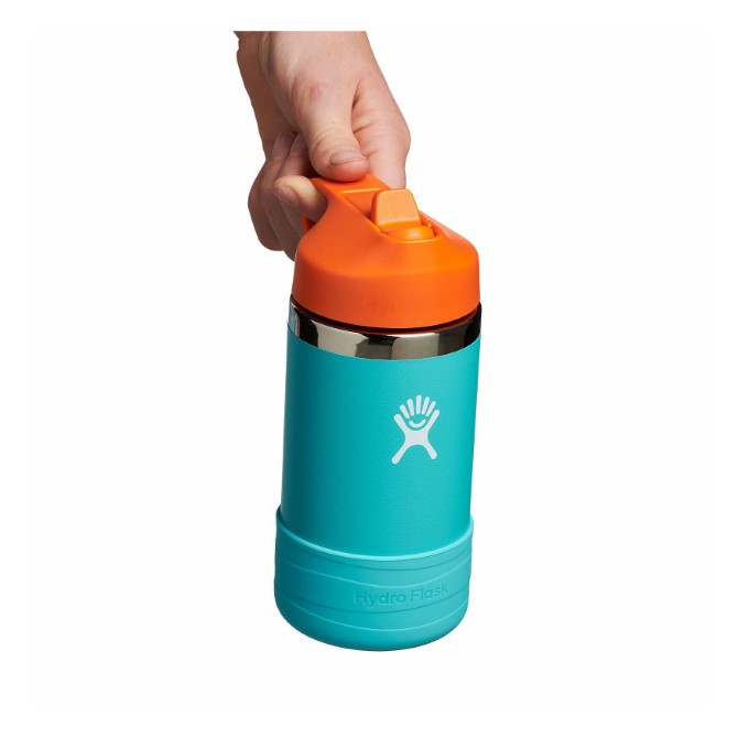 Bình nước giữ nhiệt dành cho trẻ Hydro Flask Kids Wide Mouth Straw Cap & Boot Anemone 12 OZ