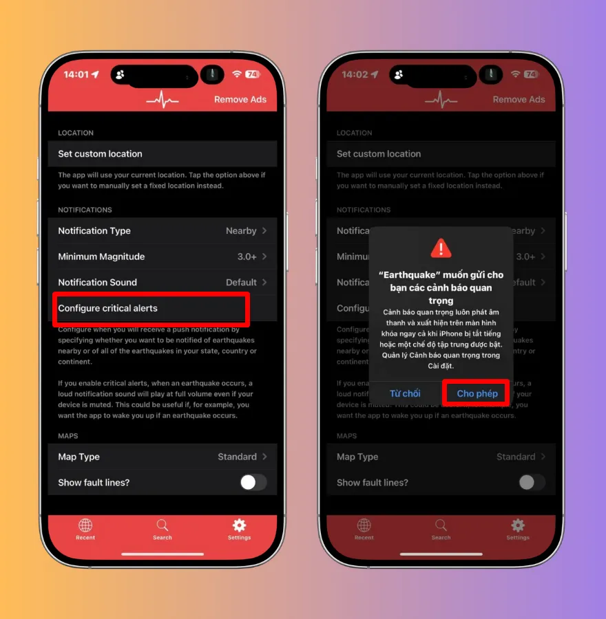 Cách dùng ứng dụng cảnh báo động đất trên điện thoại