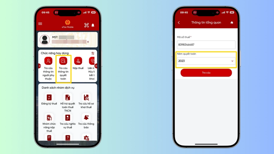 Cách xem thông tin quyết toán thuế 2024 trên điện thoại