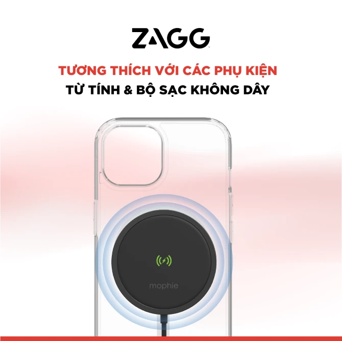 Ốp lưng Magsafe iPhone 16e/15/14/13 ZAGG Crystal Palace Lite Snap