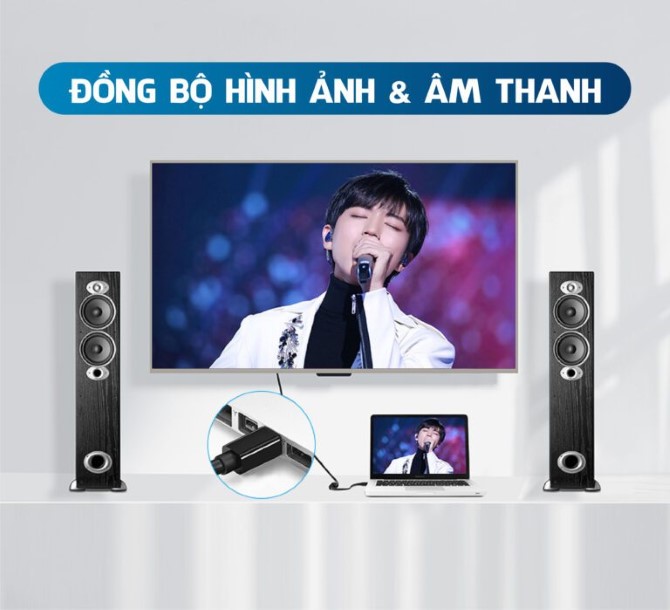 Cáp chuyển đổi Mini DisplayPort đực sang HDMI cái hỗ trợ 1080P dài 18cm Ugreen MD112