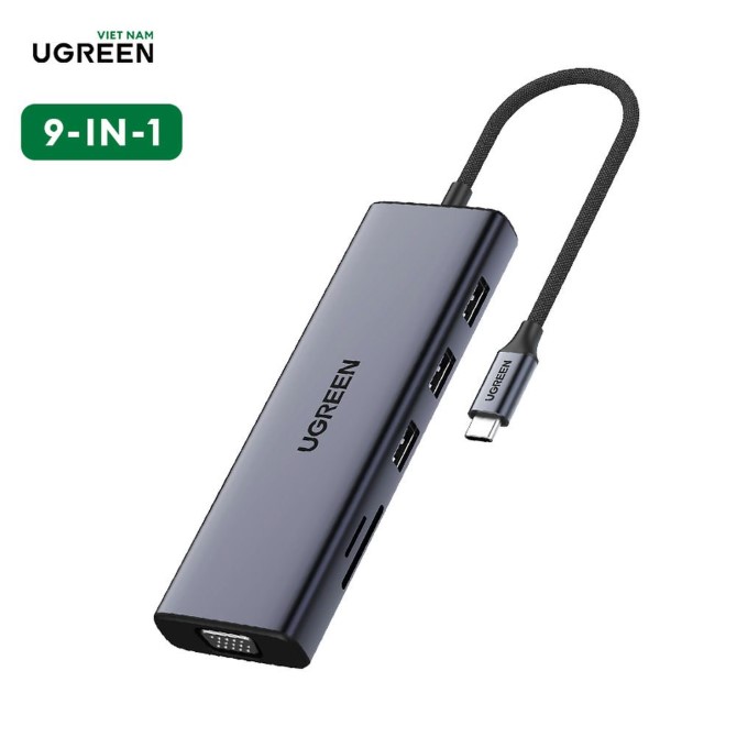 Hub chuyển đổi Type C Ugreen 9 in 1 CM498