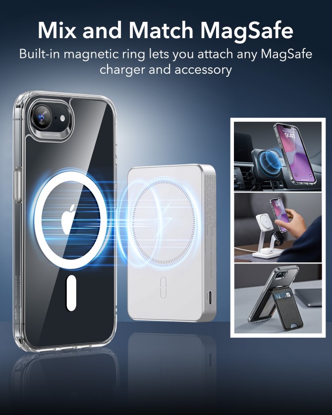 Ốp lưng Magsafe iPhone 16e ESR Classic Hybrid HaloLock (Camera Control)
