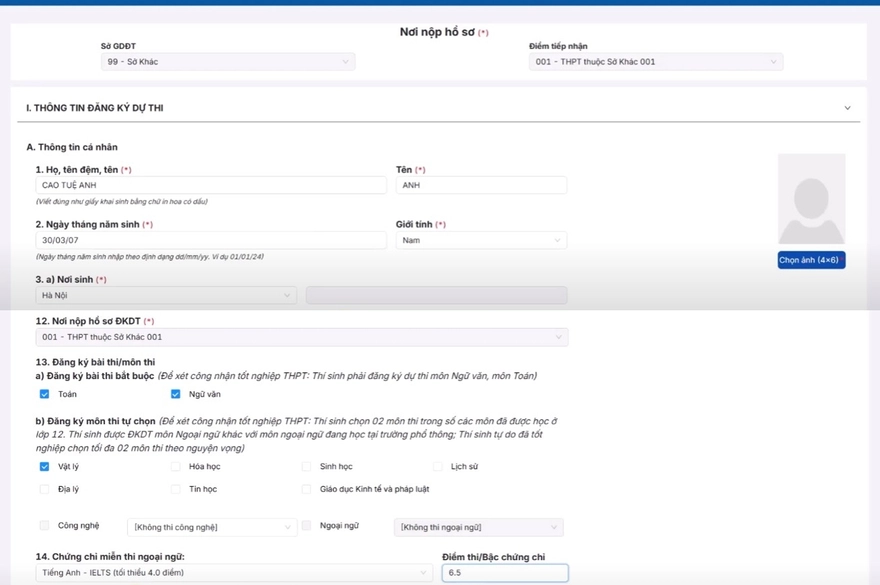 Hướng dẫn đăng ký thi thử tốt nghiệp THPT 2025