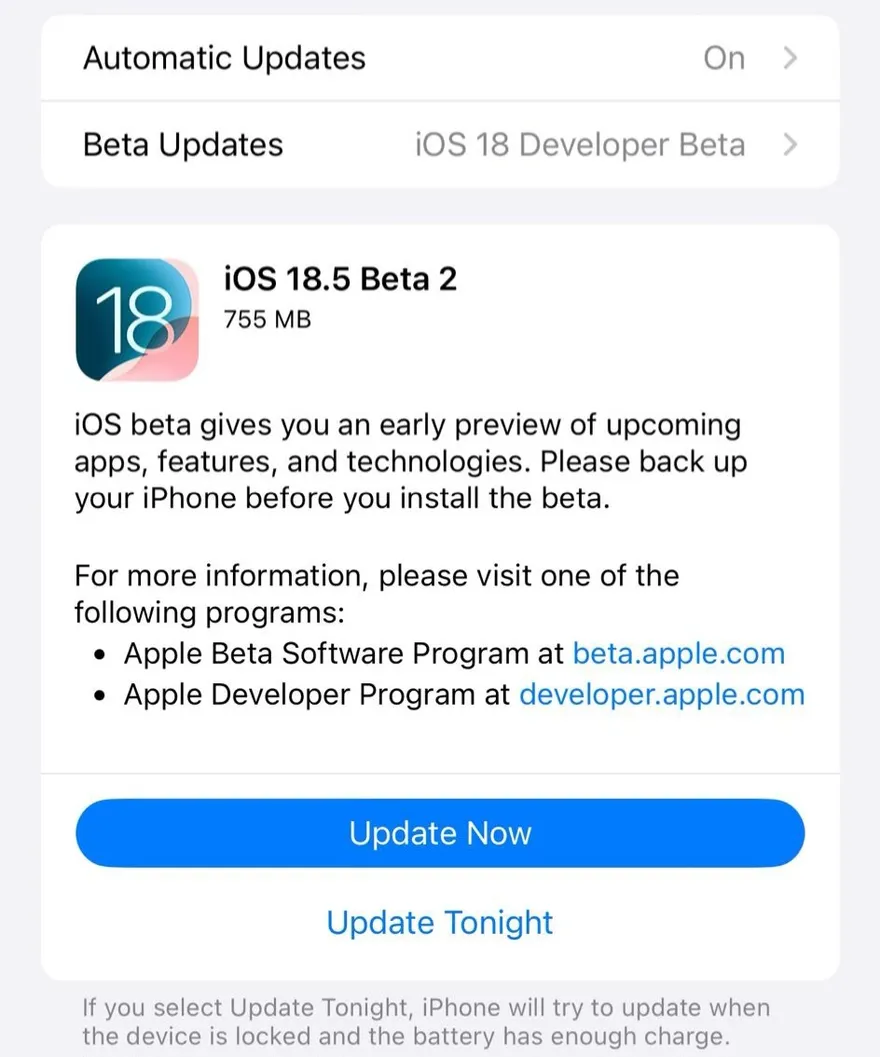 Những ai nên cập nhật iOS 18.5 Beta 2?