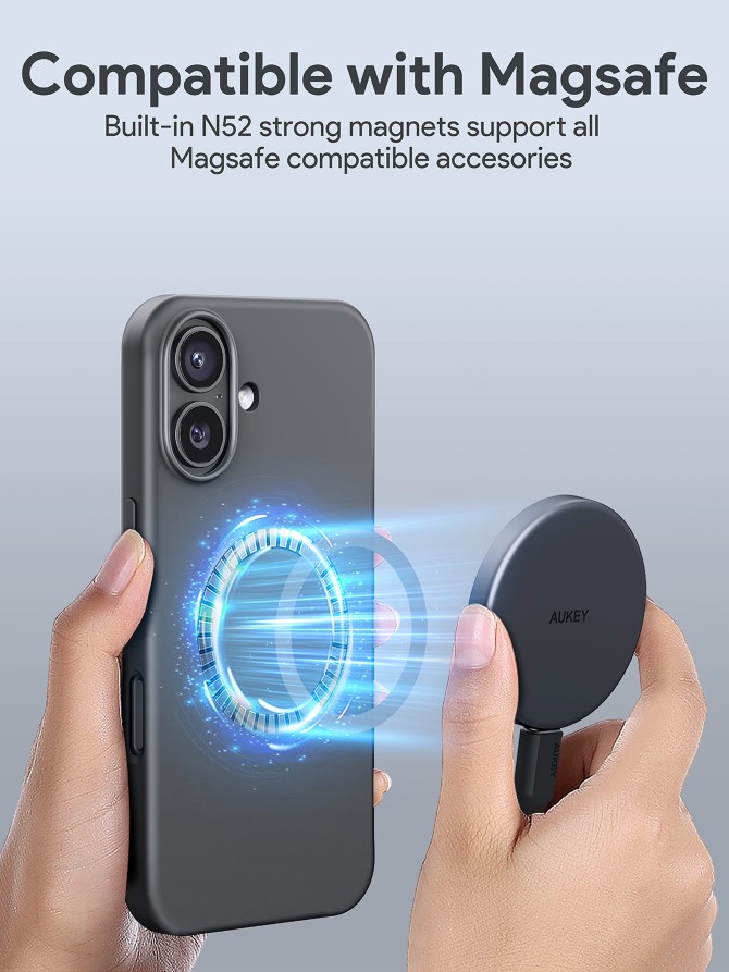 Ốp lưng Magsafe iPhone 16 Plus Aukey Liquid Silicone