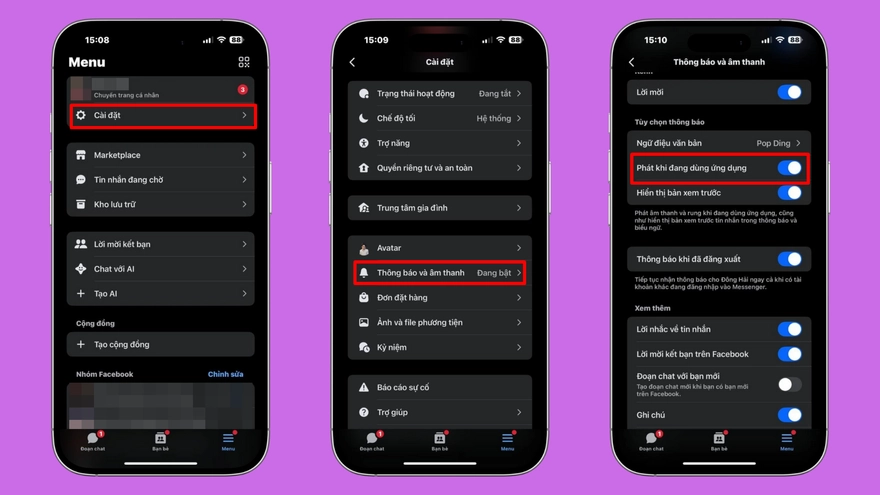 Cách tắt âm thanh tin nhắn trên Messenger