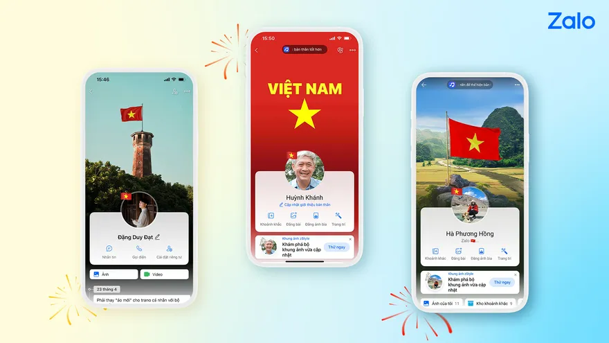 Hướng dẫn đổi chủ đề cờ Tổ Quốc trên Zalo