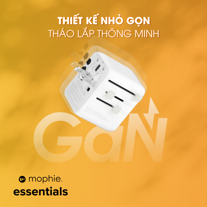 Sạc đa năng Mophie Essentials PD35W 3C2A GaN