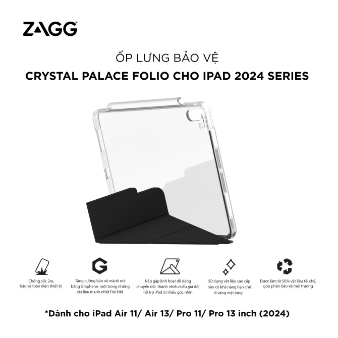 Bao da iPad Air 11 inch (Air 7/6/5/4) ZAGG Crystal Palace Folio