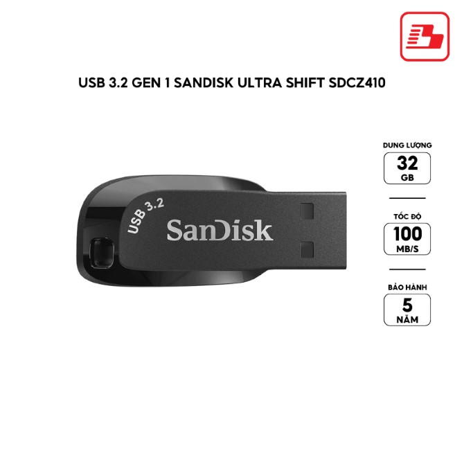 USB 3.2 Gen 1 Sandisk Ultra Shift SDCZ410 32GB 100MB/s (SDCZ410-032G-G46)