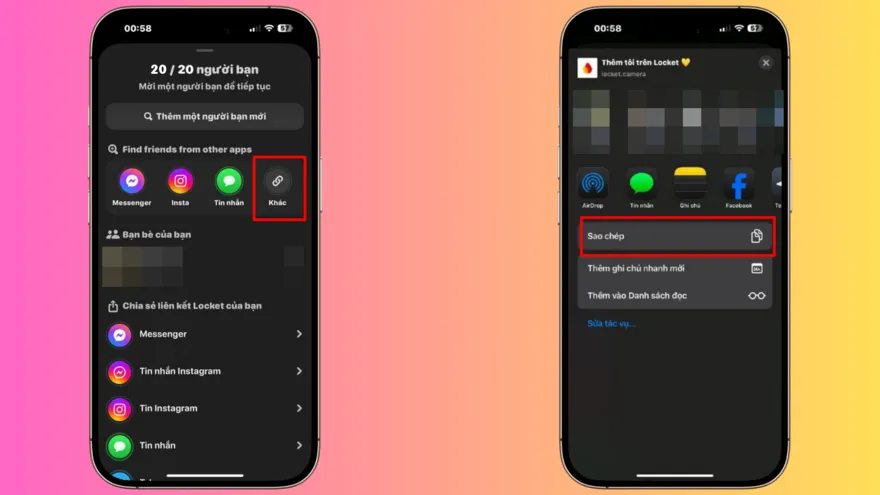 Cách kết bạn Locket trên 20 người 