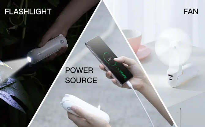 Quạt cầm tay mini 3in1 JisuLife F8X 4500 mAh