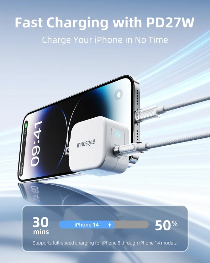 Cáp Type-C to Lightning Innostyle CryStalShine 1.5m