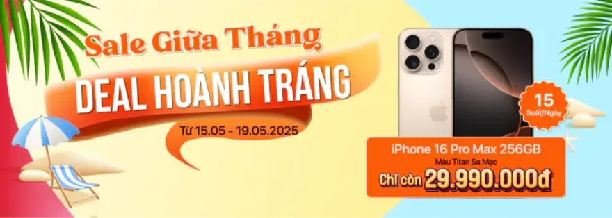 Tặng 15 suất giảm giá iPhone 16 Pro Max mỗi ngày tại Minh Tuấn Mobile