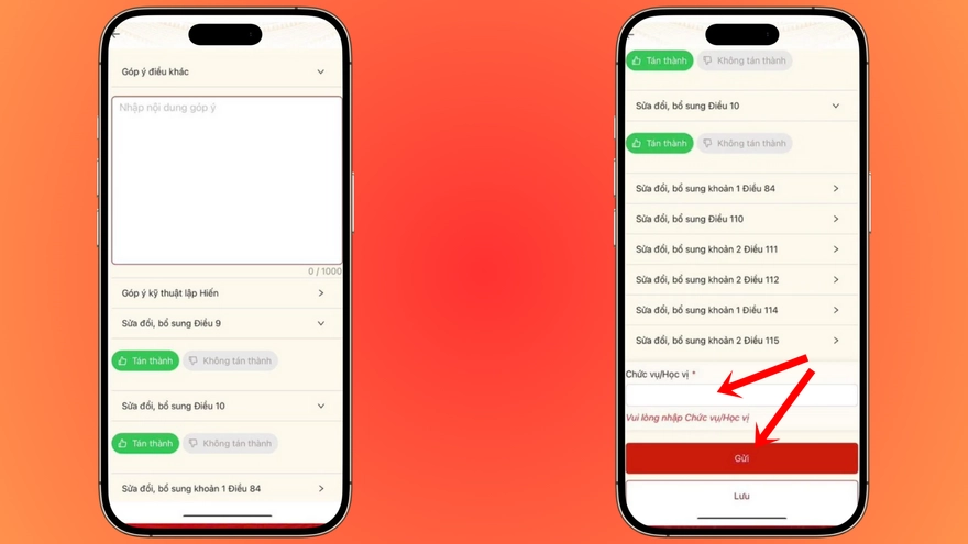 Hướng dẫn góp ý sửa đổi Hiến pháp trên VNeID