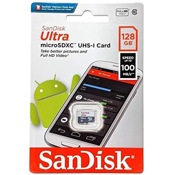 Thẻ nhớ MicroSDXC Sandisk Ultra 128GB Class 10 100MB/s (SDSQUNR-128G-GN3MN)