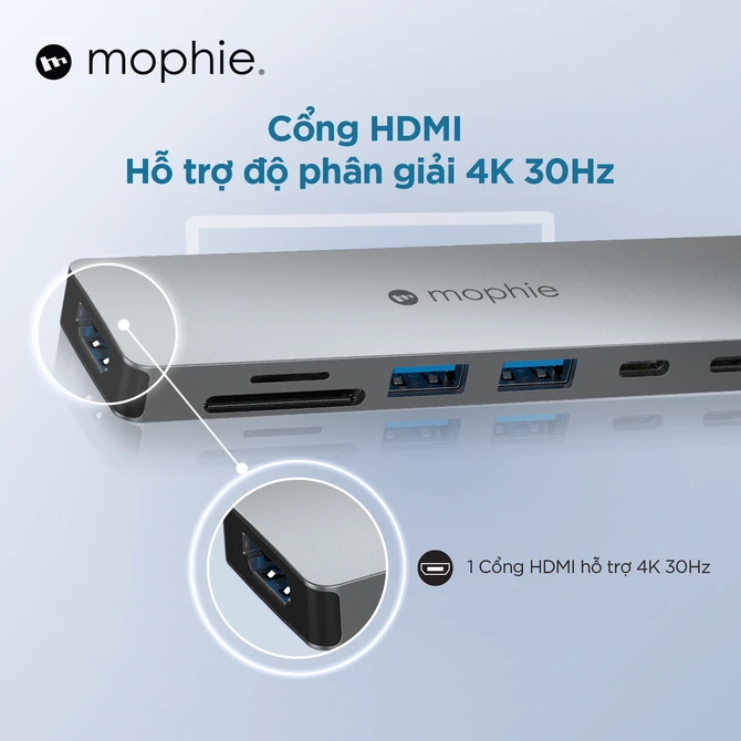 Hub chuyển đổi Type-C Mophie 7 in 1