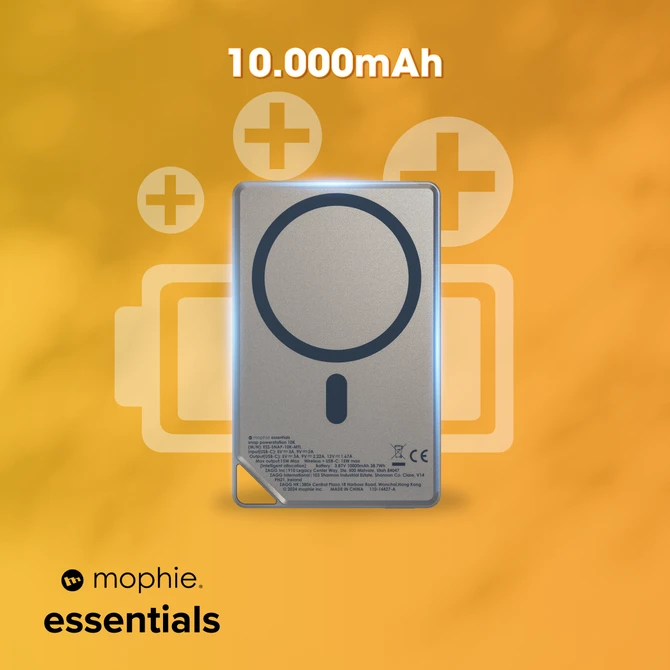 Pin sạc dự phòng Mophie Essentials Snap+ 10.000 mAh Metallic