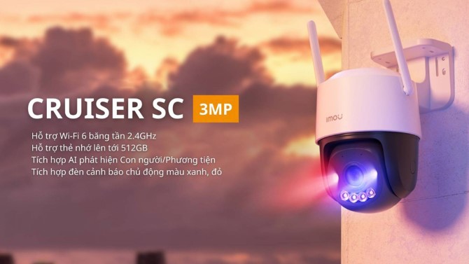 Camera Wifi ngoài trời Xoay 360 Imou IPC-K7FP-3H0WE (Cruiser SC 3MP)