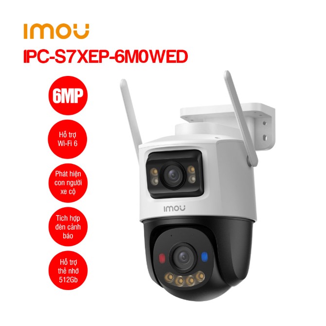 Camera wifi ngoài trời Xoay 360 Imou IPC-S7XEP-6M0WED (Cruiser Dual 2 6M)