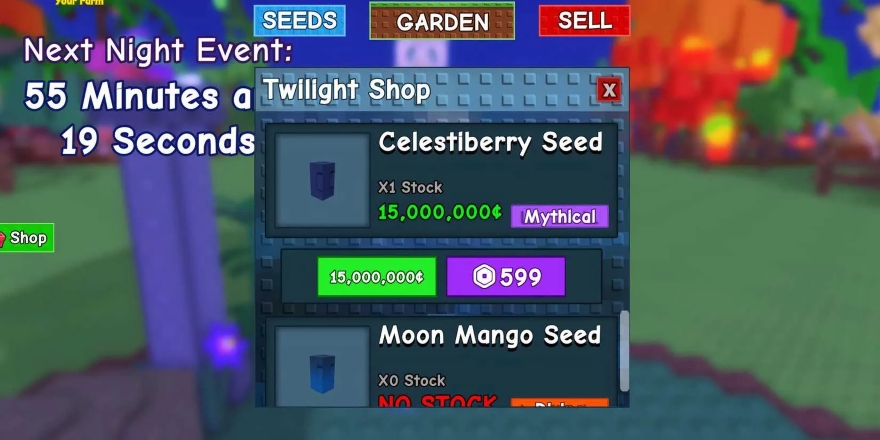 Cách sở hữu Celestiberry Seed trong Grow a Garden 